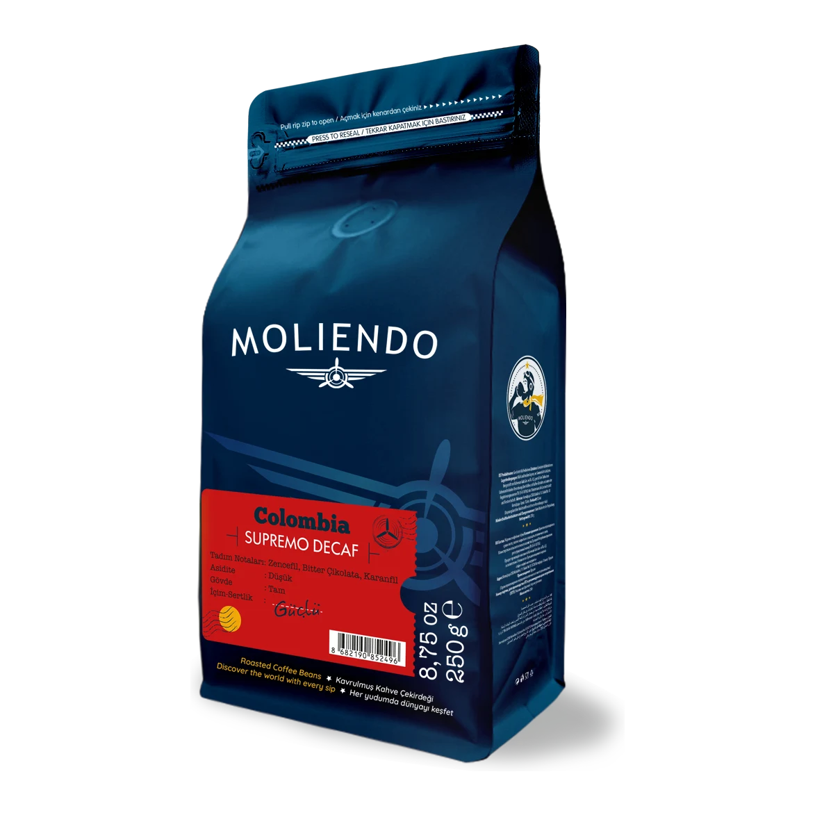 Moliendo Colombia Supremo Decaf  (Kafeinsiz) Yöresel Kahve